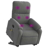 Fauteuil inclinable de massage gris foncé tissu microfibre
