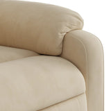 Fauteuil inclinable de massage crème tissu microfibre
