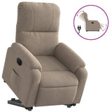 Fauteuil inclinable électrique taupe tissu microfibre