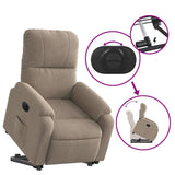 Fauteuil inclinable électrique taupe tissu microfibre