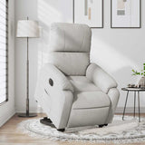 Fauteuil inclinable électrique gris clair tissu microfibre