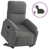Fauteuil inclinable électrique gris foncé tissu microfibre
