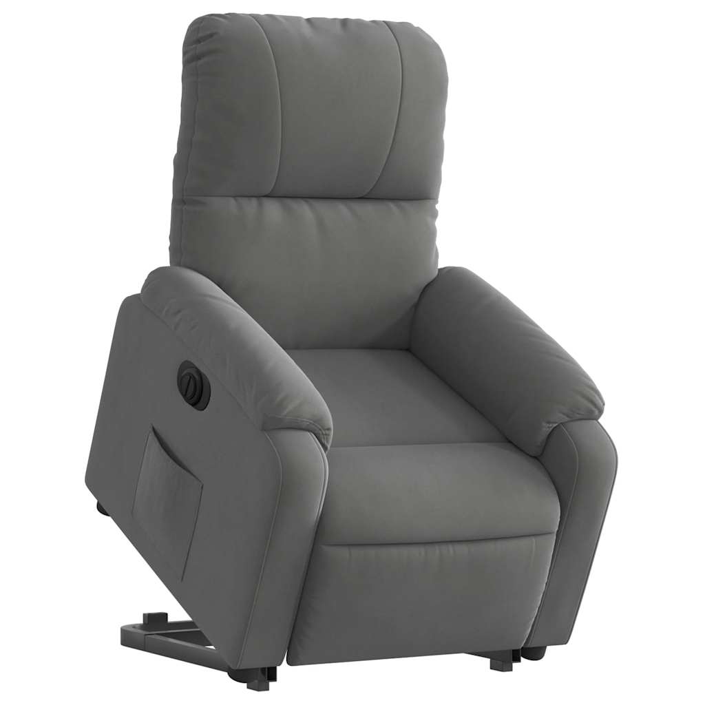 Fauteuil inclinable électrique gris foncé tissu microfibre