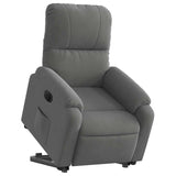 Fauteuil inclinable électrique gris foncé tissu microfibre