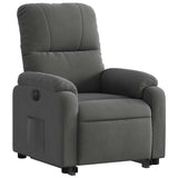 Fauteuil inclinable électrique gris foncé tissu microfibre