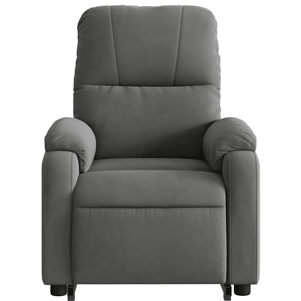 Fauteuil inclinable électrique gris foncé tissu microfibre