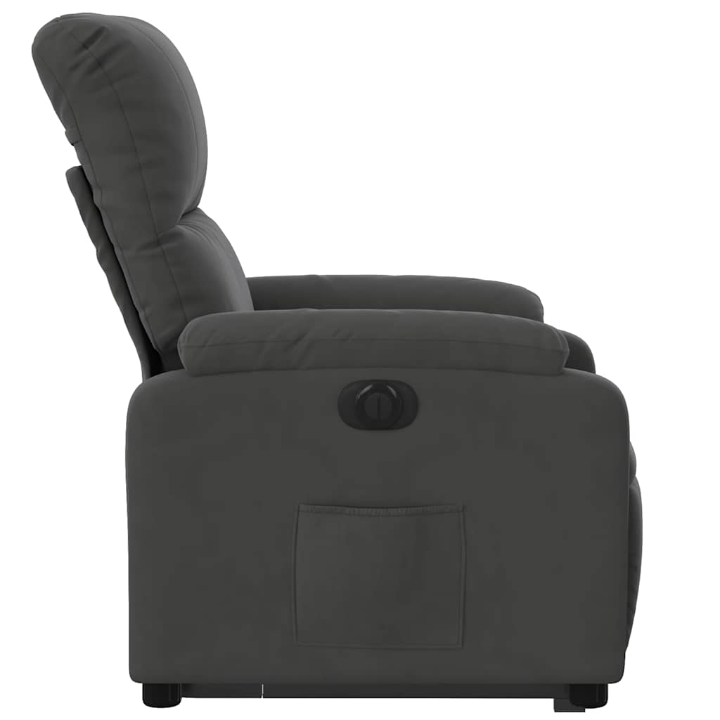 Fauteuil inclinable électrique gris foncé tissu microfibre