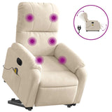 Fauteuil inclinable de massage électrique beige microfibres