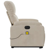 Fauteuil inclinable de massage électrique beige microfibres