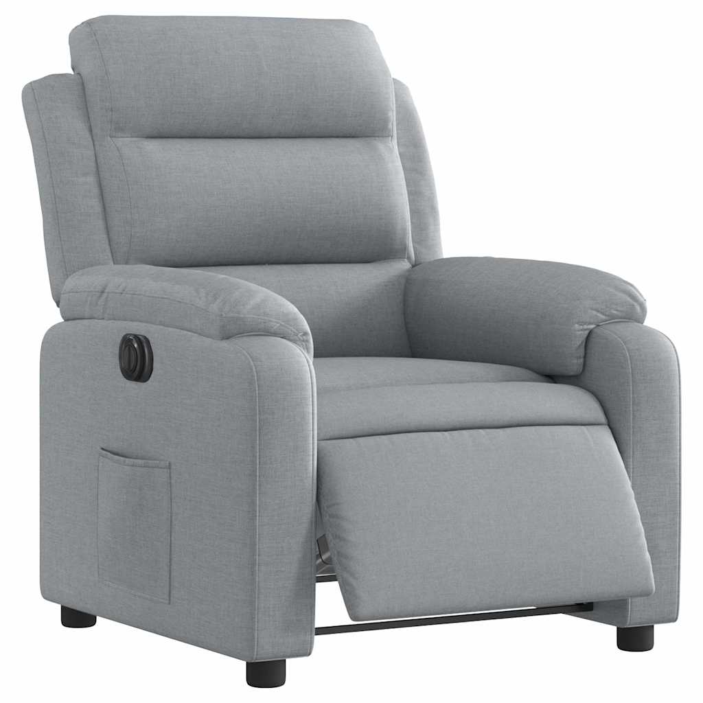 Fauteuil inclinable électrique Gris clair Tissu