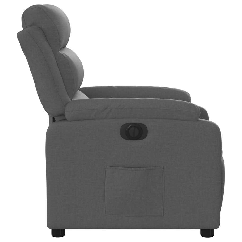 Fauteuil inclinable électrique Gris foncé Tissu