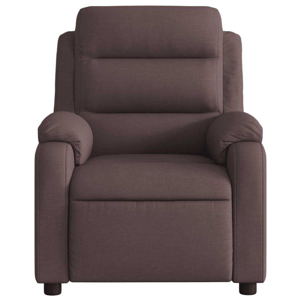 Fauteuil inclinable électrique Marron foncé Tissu