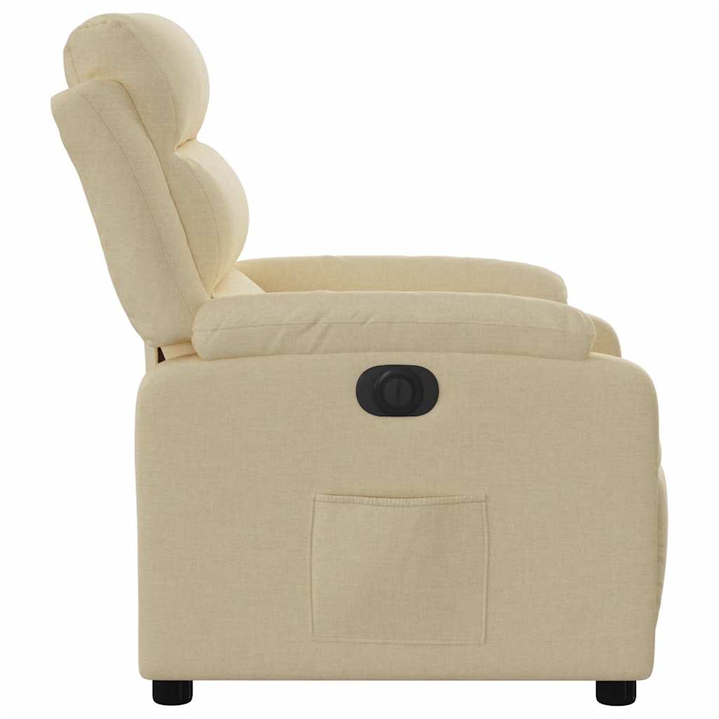 Fauteuil inclinable électrique Crème Tissu