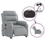 Fauteuil de massage inclinable électrique gris clair tissu