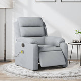 Fauteuil de massage inclinable électrique gris clair tissu