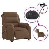 Fauteuil inclinable de massage électrique marron tissu
