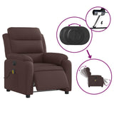 Fauteuil de massage inclinable électrique Marron foncé Tissu