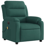 Fauteuil de massage inclinable électrique Vert foncé Tissu