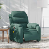 Fauteuil de massage inclinable électrique Vert foncé Tissu