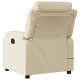 Fauteuil inclinable de massage électrique crème tissu