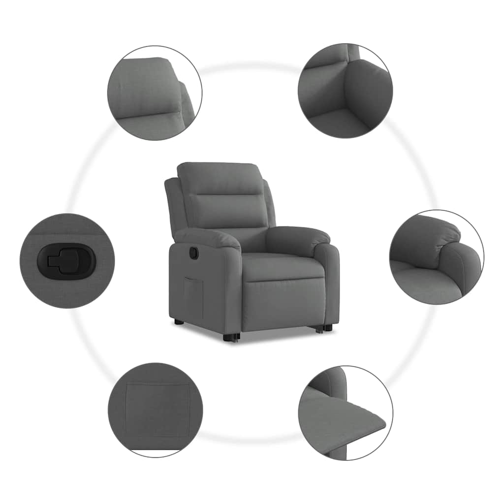Fauteuil inclinable Gris foncé Tissu