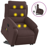 Fauteuil inclinable de massage Marron foncé Tissu
