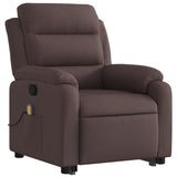 Fauteuil inclinable de massage Marron foncé Tissu