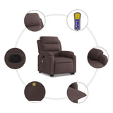 Fauteuil inclinable de massage Marron foncé Tissu