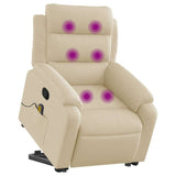 Fauteuil inclinable de massage Crème Tissu