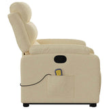 Fauteuil inclinable de massage Crème Tissu