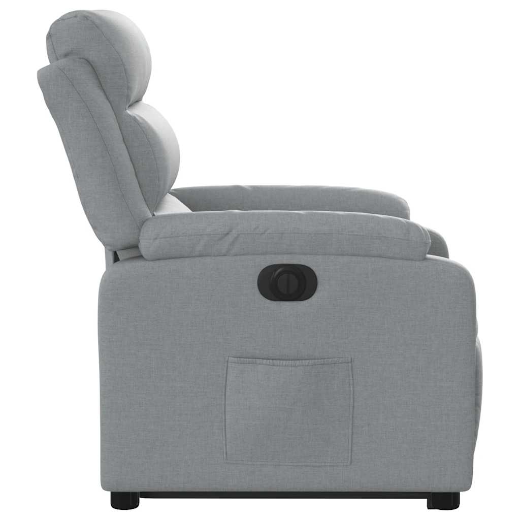 Fauteuil inclinable électrique gris clair tissu