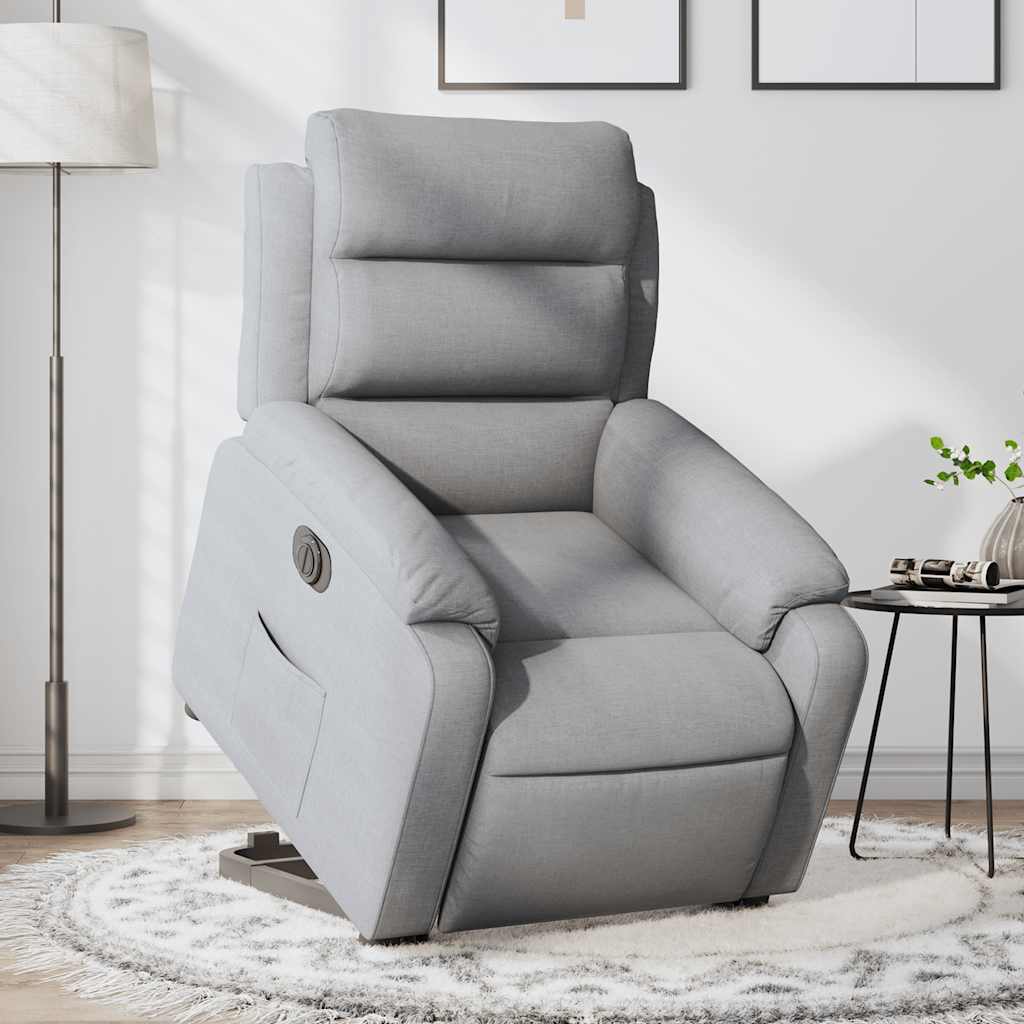 Fauteuil inclinable électrique gris clair tissu