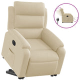 Fauteuil inclinable électrique crème tissu