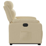 Fauteuil inclinable électrique crème tissu