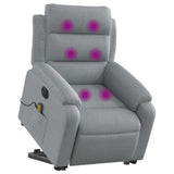 Fauteuil inclinable de massage électrique Gris clair Tissu