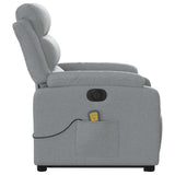 Fauteuil inclinable de massage électrique Gris clair Tissu