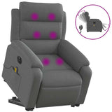 Fauteuil inclinable de massage électrique Gris foncé Tissu