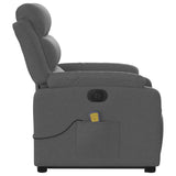 Fauteuil inclinable de massage électrique Gris foncé Tissu