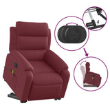 Fauteuil inclinable de massage électrique Rouge bordeaux Tissu