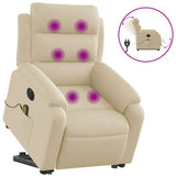 Fauteuil inclinable de massage électrique Crème Tissu
