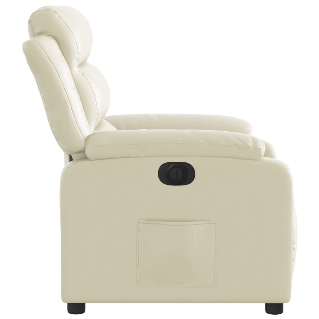 Fauteuil inclinable électrique Crème Similicuir