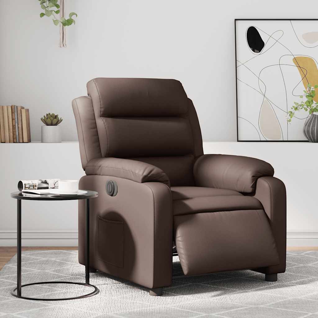 Fauteuil inclinable électrique Marron Similicuir