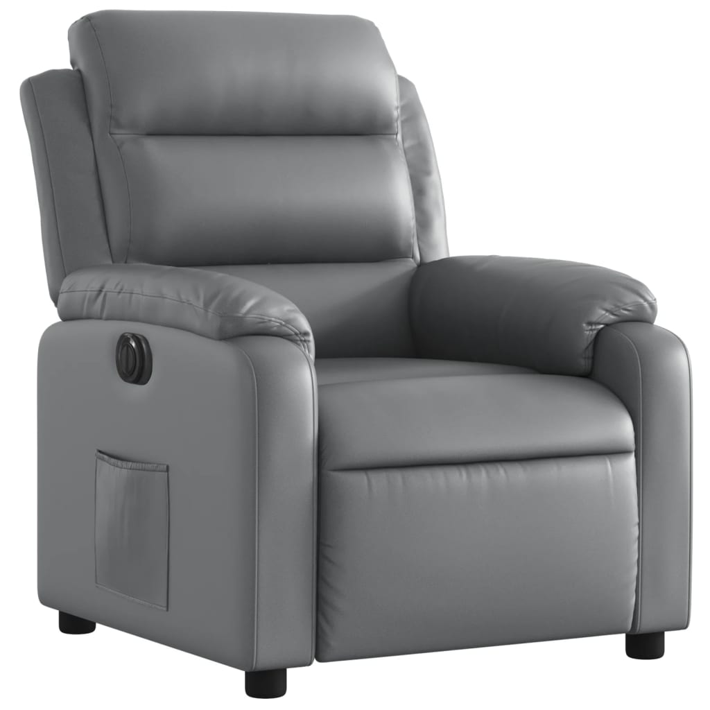Fauteuil inclinable électrique Gris Similicuir