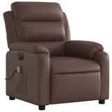 Fauteuil de massage inclinable électrique marron similicuir