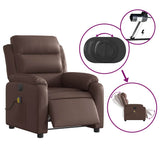 Fauteuil de massage inclinable électrique marron similicuir