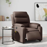 Fauteuil de massage inclinable électrique marron similicuir