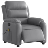Fauteuil de massage inclinable électrique gris similicuir