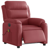 Fauteuil de massage inclinable électrique rouge bordeaux