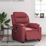 Fauteuil de massage inclinable électrique rouge bordeaux