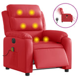 Fauteuil de massage inclinable électrique rouge similicuir